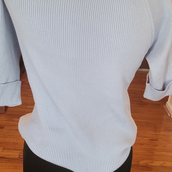 4/$19 NWT George pale blue ribbed mockneck sweater Medium - Picture 5 of 6